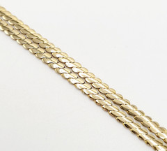 Serpentine Style Shiny Gold Tone Chain Necklace Womens Mens Vintage 24 inch