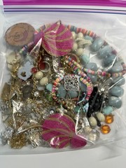 Mixed Wearable Jewelry Lot Modern Necklace Earrings & Rings 1.3 lb