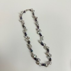 Freshwater Keshi Pearl OP Signed Sterling Silver Lavender Purple 16″ Necklace