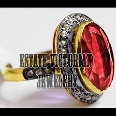 Stunning 1.07Ctw Rose Cut Diamond Ruby Studded Silver Vintage Style Ring Jewelry