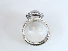 Large Sterling Silver 925 Quartz Spin Spinner Israel Modern Band Ring Size 10