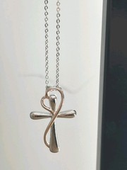 Cross Necklace/ Marked S925 On Tag_ Silver _ Gold Tone
