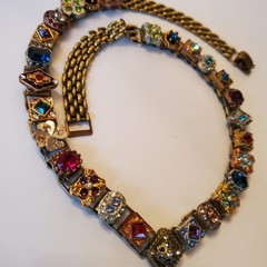 Vintage Renaissance Revival Book-chain Necklace. Lovely Varied Jewels.