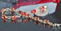 10k yellow gold bracelet 15.75ct lab-created sapphire diamond 7.25″ tennis 8.9gr