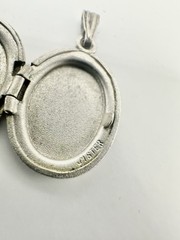 VTG Monogram Initial Etched Sterling Silver 925 Floral Locket Signed Tested Read