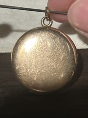 Victorian 7.3g W&H Nouveau Gold Filled Paste Stone Fleur De Lis Locket Pendant