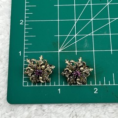 Vintage Filigree Brooch Clip On Earrings Jewelry Set Victorian Revival
