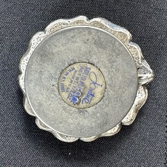 Vintage Revlon Jontue Solid Perfume Compact Flower Turquoise Cabochon Pendant
