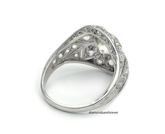 Fancy Intense White Brilliant Cut 2.89CT Lab-Created Diamonds Flower Design Ring