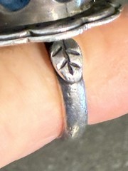 VTG TAXCO MEXICO 925 STERLING SILVER LARGE BLUE SPINEL RING 11.6g SIZE 5