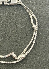 Monet Double Chain Silver Tone Tennis 7″ Bracelet w/Safety Chain
