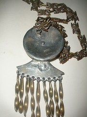 Beautiful vintage Modernist Mexican Los Castillo mixed metals necklace stone