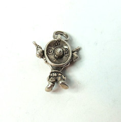 VTG 925 STERLING SILVER 3D MEXICAN PONCHO VILLA GUNMAN CHARM PENDANT 21MM HIGHT