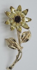 Vintage Edlee Brooch Pin- Stunning floral flower Mid-century Brooch- Dazzling