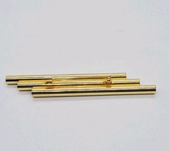 Bar Brooch Gold tone tube Pin Modernist Modern Vintage 3.5 in
