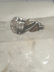 Black Hills Gold ring leaves CZ band size 5.75 sterling silver women girls
