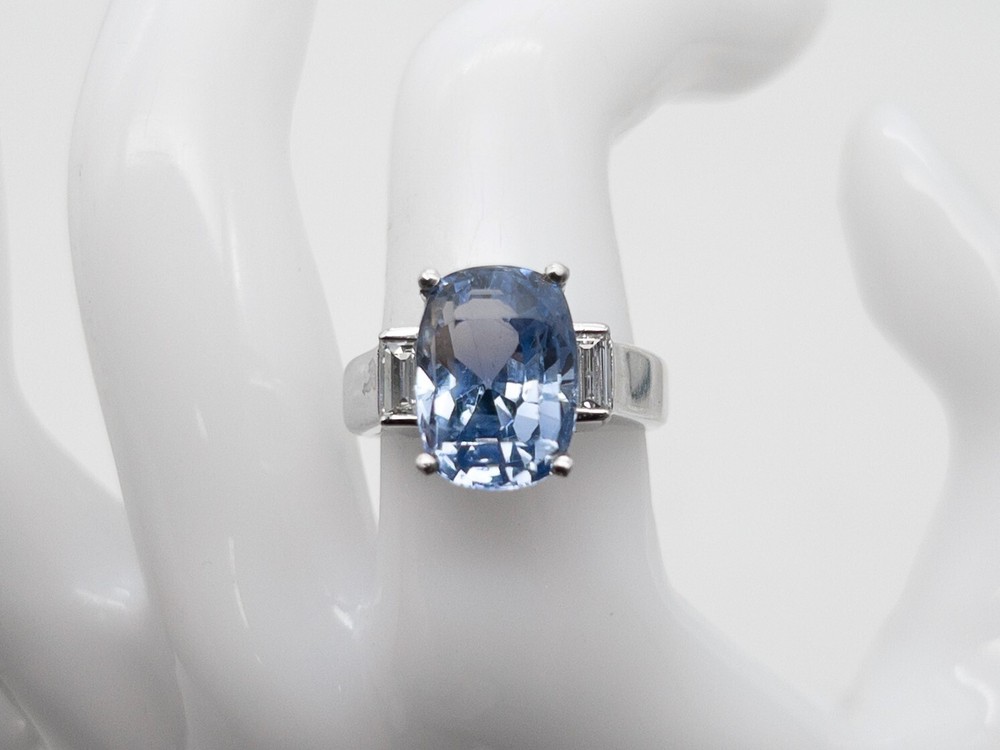 $50,000 GIA CERT 11.53ct NO HEAT CEYLON Blue Sapphire VS F Diamond Platinum Ring