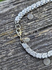 Vintage Monet Endless Heart Bracelet Silver Tone Dainty Stacker