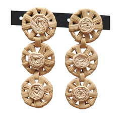 Chunky Boho Bamboo Natural Earthy Festival Everyday Statement Earrings – 2.75″