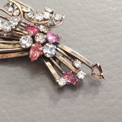 Phyllis 1940s 1950s 12K GF Rhinestone Flower Bouquet Brooch Pendant Convertible