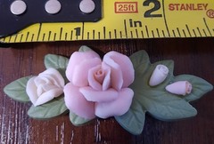 Vintage 1987 Avon Porcelain Pink Petals Pin & Earrings Set~Women’s Jewelry EUC