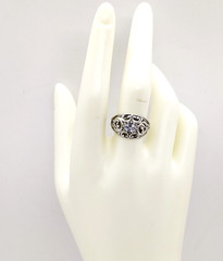 Vintage Elegant RING Silver 925 with Big Bright Stone -size: 9US (18.8mm) | #113
