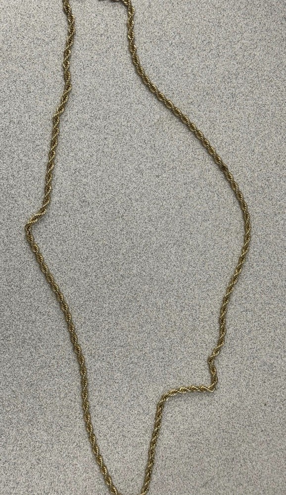 Vintage Gold Rope Chain Necklace Gold-Tone 15.5 Inch