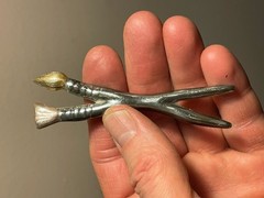 925 Sterling Silver Vintage Painters Brush Brooch Pin Silver MEXICO