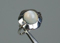 835 Silver – Antique Art Nouveau Ring – Moonstone