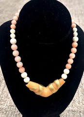 HONG KONG AVON GREEN ORANGE IVORY FAUX PEARL BEAD MCM VINTAGE NECKLACES LOT 5 EU