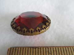 VINTAGE ANTIQUE VICTORIAN CZECH GLASS GARNET NECKLACE PENDANT PARTS OR REPAIR