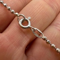 Vintage 925 Sterling Silver 15.7″ Ball Chain Necklace 3.56g Adult Unisex Gift