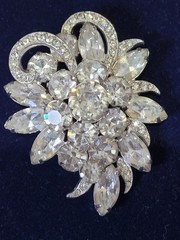 Vintage Eisenberg Ice Brooch Earring Set In Original Box