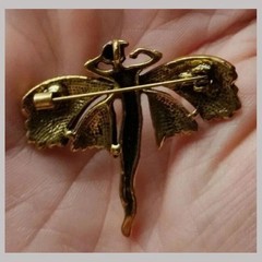 Vintage Art Nouveau Style Fairy Nymph Pendant Brooch Shawl Pin Jewelry Gift*