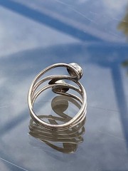 Vintage Sterling Silver 925 Huge Mexican MCM Modernist Tall Ring