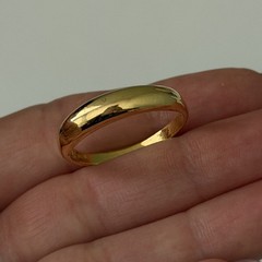Milor 925 Italy Sterling Silver Gold Vermeil Vintage Shiny Band Ring Size 11