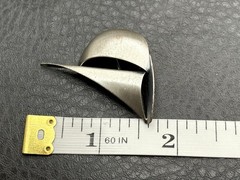 Signed Beau Sterling Silver 3D Sailboat Pin Brooch Vintage Nautical Boat