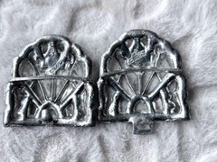 Lot of 4 Art Deco Brooch MWCA 1930s & Blue Rhinestone Buckles