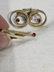 Lot Of Cufflinks, Tie Clips Collar Bar – 16 Pieces Some Signed Anson Phili Badge