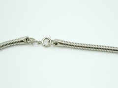 Pcraft Chain Link Silver Tone Coil Necklace Vintage 1960s 18.5″ Length