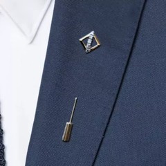 Stick Pin Men’s Lab Created Diamond Suit Lapel Pin Brooch 14k Yellow Gold Plated