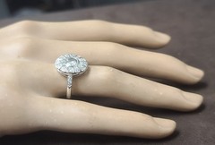 14k White Gold Vintage Engagement Ring 1.20ct Natural Diamond Round Shape