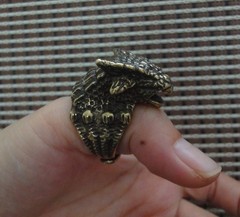 Solid Brass Fierce Dragon Claw Ring Vintage Style 21MM – US 11