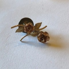 Tiny Vintage Rose Gold Tone Plated Pins Unsigned Krementz