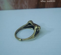 Retro Brass Frog Toad Statue Adjustable Ring US Size 6-8