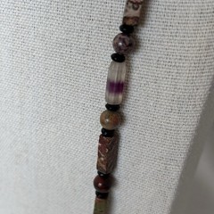 Vintage Semi-precious Natural Stone Necklace Barrel Clasp 24”