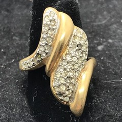 Vintage 18KT HGE Gold Plated with Crystal’s Statement Ring varied sizes