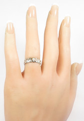 Antique Art Deco Diamond 14KW Eternity Wedding Band Ring Size 5.75 UK-L 6.25MM