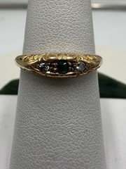 Antique Diamond & Emerald 3-Stone Band
