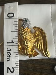 VTG Signed S.I Gold Tone Eagle Patriotic Broch Pin NWOT J29